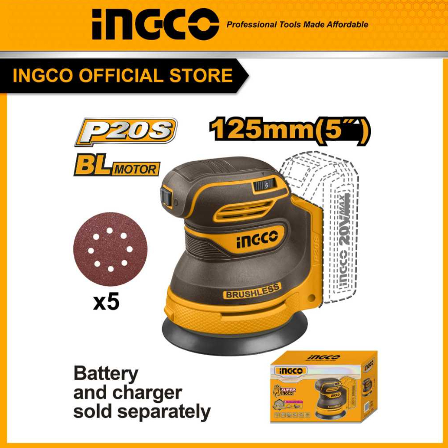 Mesin Amplas Orbital Sander Cordless INGCO CROSLI2002