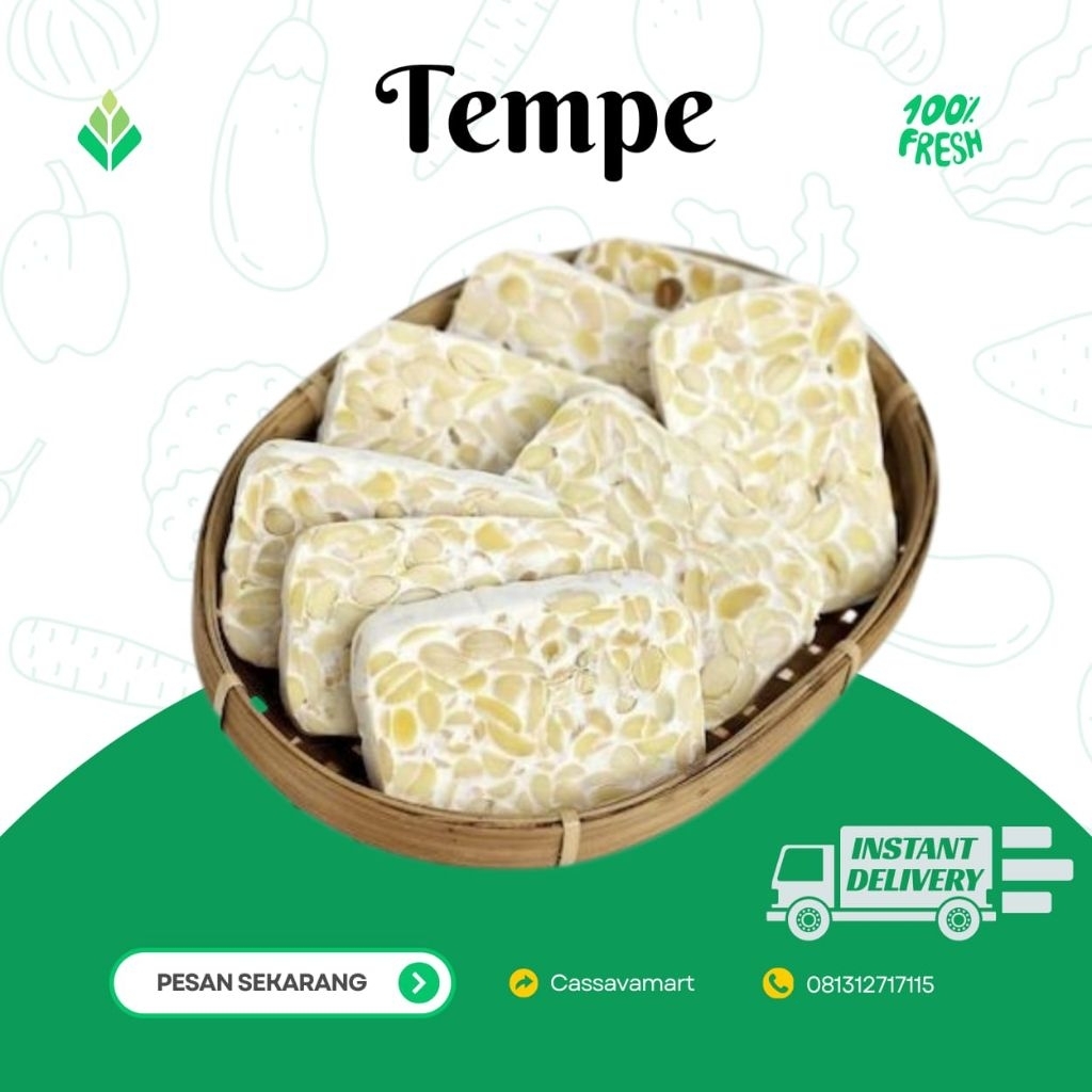

Tempe Asli, Tanpa Bahan Pengawet 1 papan
