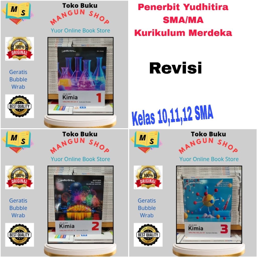Buku Kimia Kelas 1.2.3 / 10,11,12 SMA Kurikulum Merdeka Revisi Yudhistira