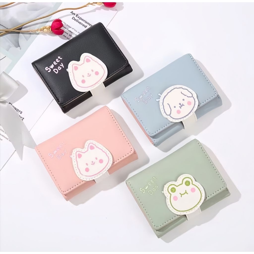 Dompet Wanita Lipat Karakter/ Dompet Wanita Cantik Model Animasi Cute Imut