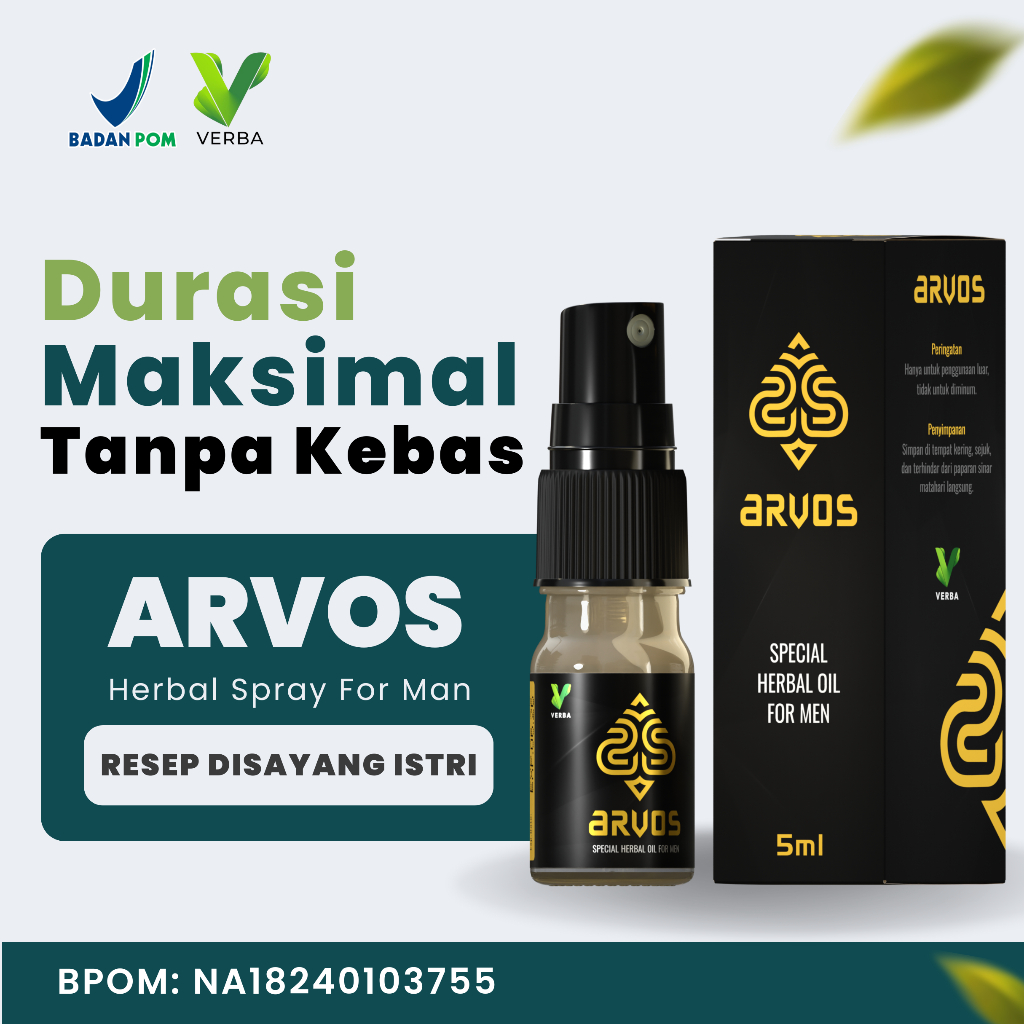 Arvos spray Herbal Oil Minyak Pijat BPOM Tahan Lama