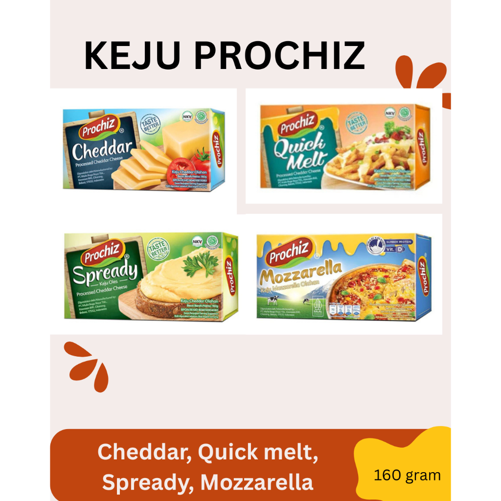 

keju Prochiz Spready Keju Oles cheddar parut Quick melt meleleh mozzarella molor 160 gram