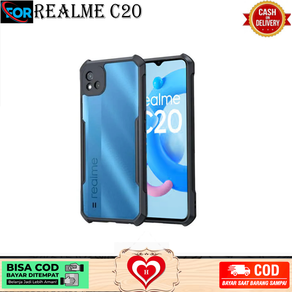 CASE SHOCKPROOF REALME C20 C25 C25Y C25S C15 HARDCASE ARMOR TRANSPARAN