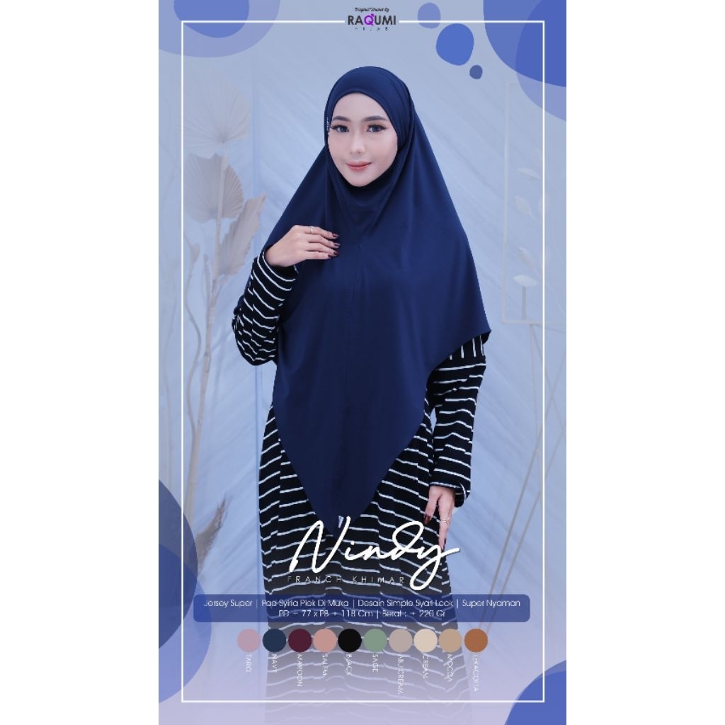 NINDY FRENCH KHIMAR BY RAQUMI // HIJAB FRENCH // HIJAB INSTAN // HIJAB SIMPLE // HIJAB NYAMAN // HIJ