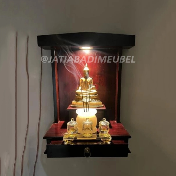 Meja Altar Meja Sembahyang Gantung Dinding Minimalis Kayu Jati