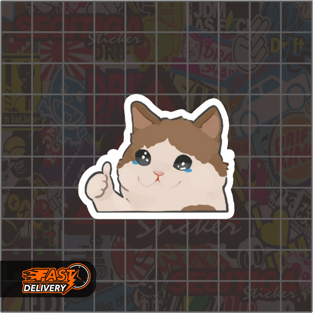 

Sticker Kucing Lucu Okay Cat Ukuran 5 x 4 Cm
