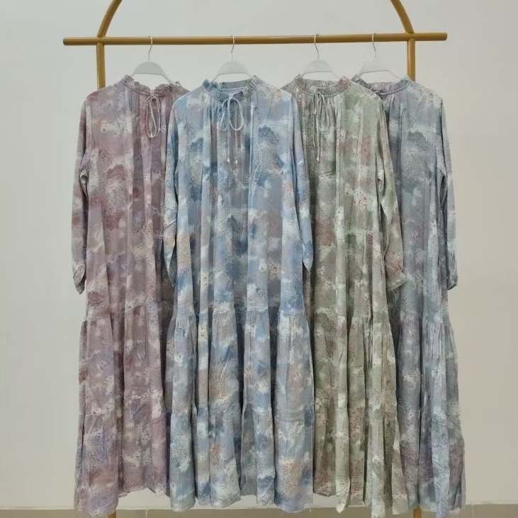 [baca deskripsi] gamis rayon sembur bintik