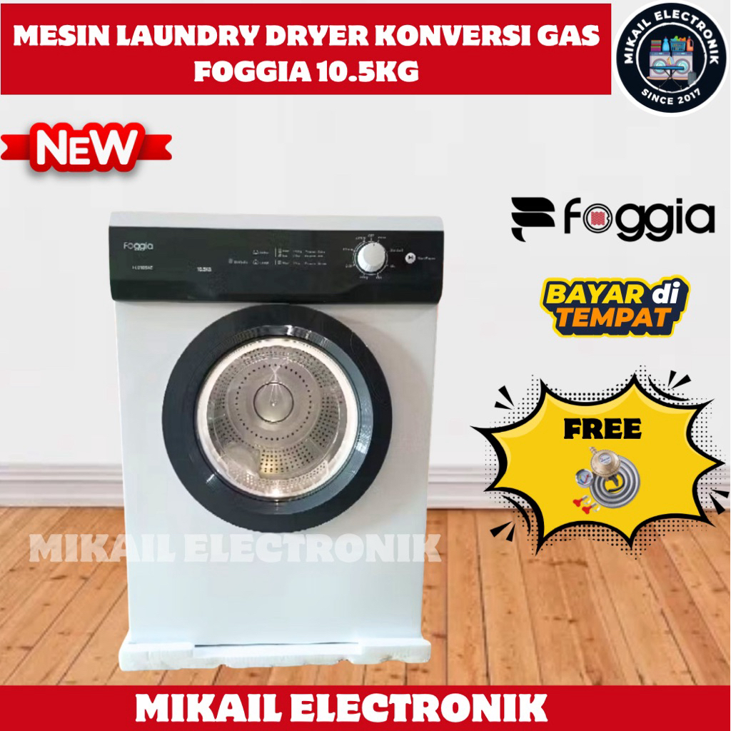 MESIN PENGERING LAUNDRY DRYER KONVERSI GAS FOGGIA 10.5KG