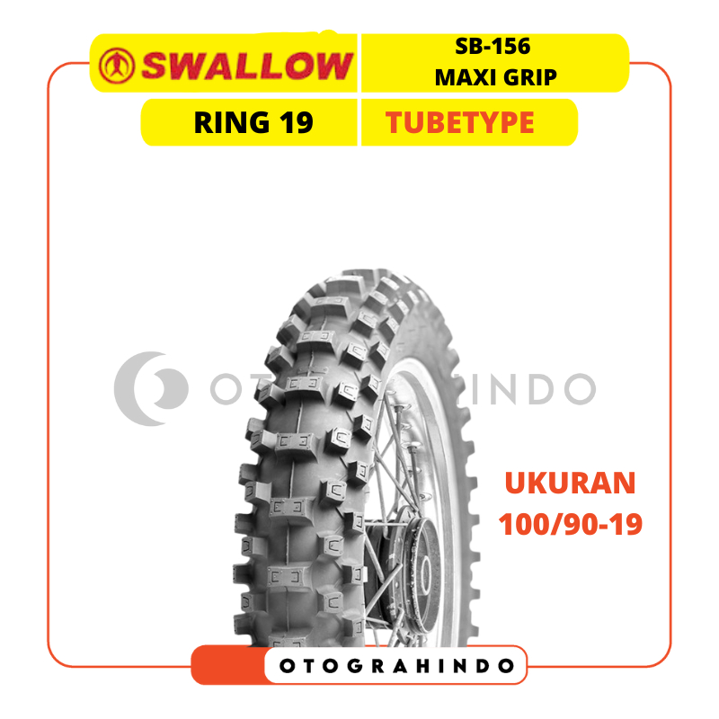 BAN MOTOR TRAIL SWALLOW SB-156 MAXI GRIP RING 19 UKURAN 100/90-19 RING 19 TUBETYPE OFFROAD