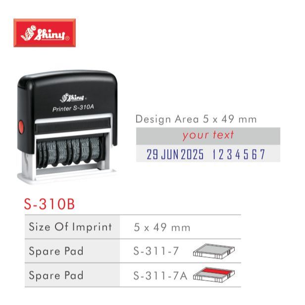

Stempel Produksi Expired Shiny S-310B / Double Dater / Custom Huruf/otomatis self ink