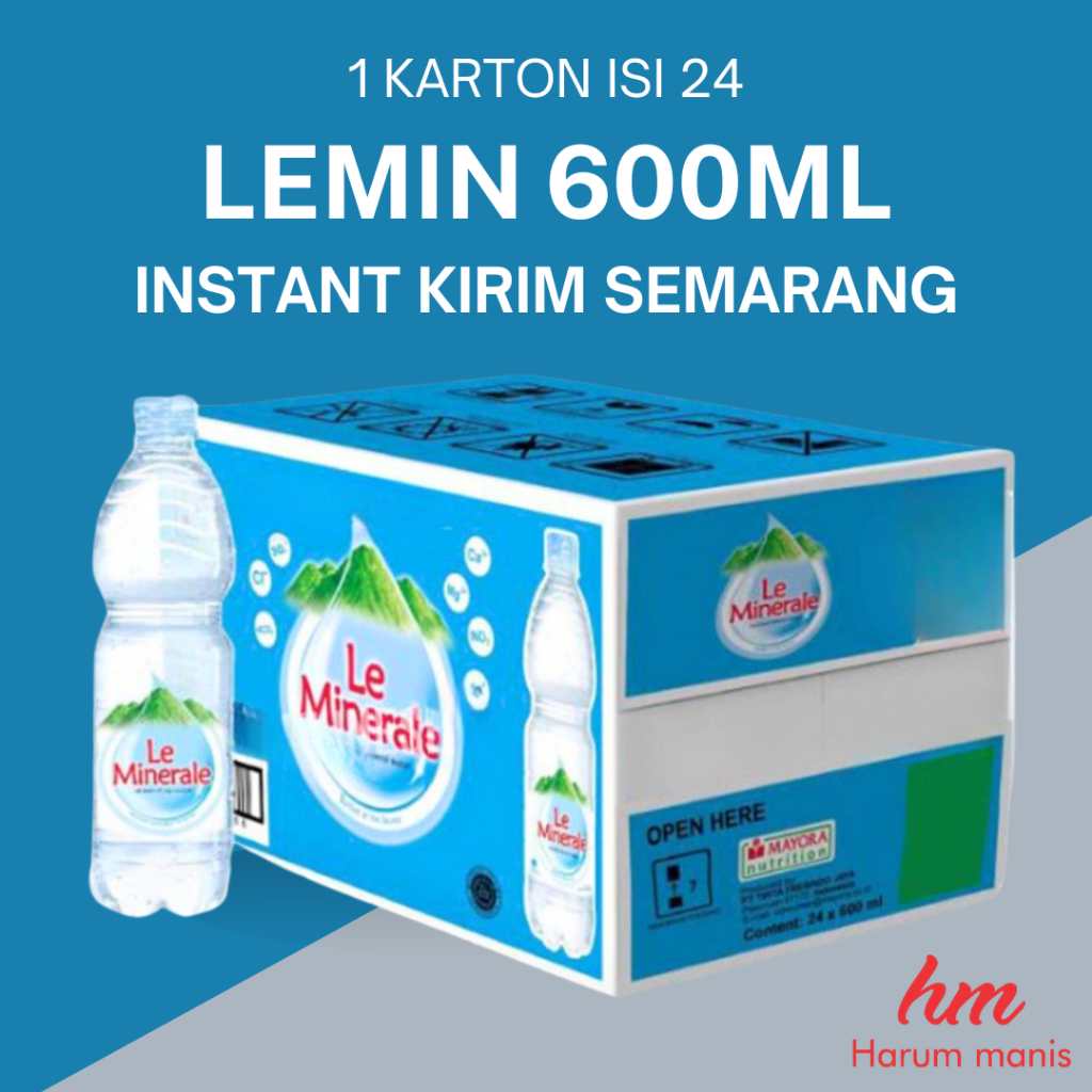 

Le Minerale 600ml Air Mineral / Leminerale 1 dus isi 24 Kirim Instant Semarang