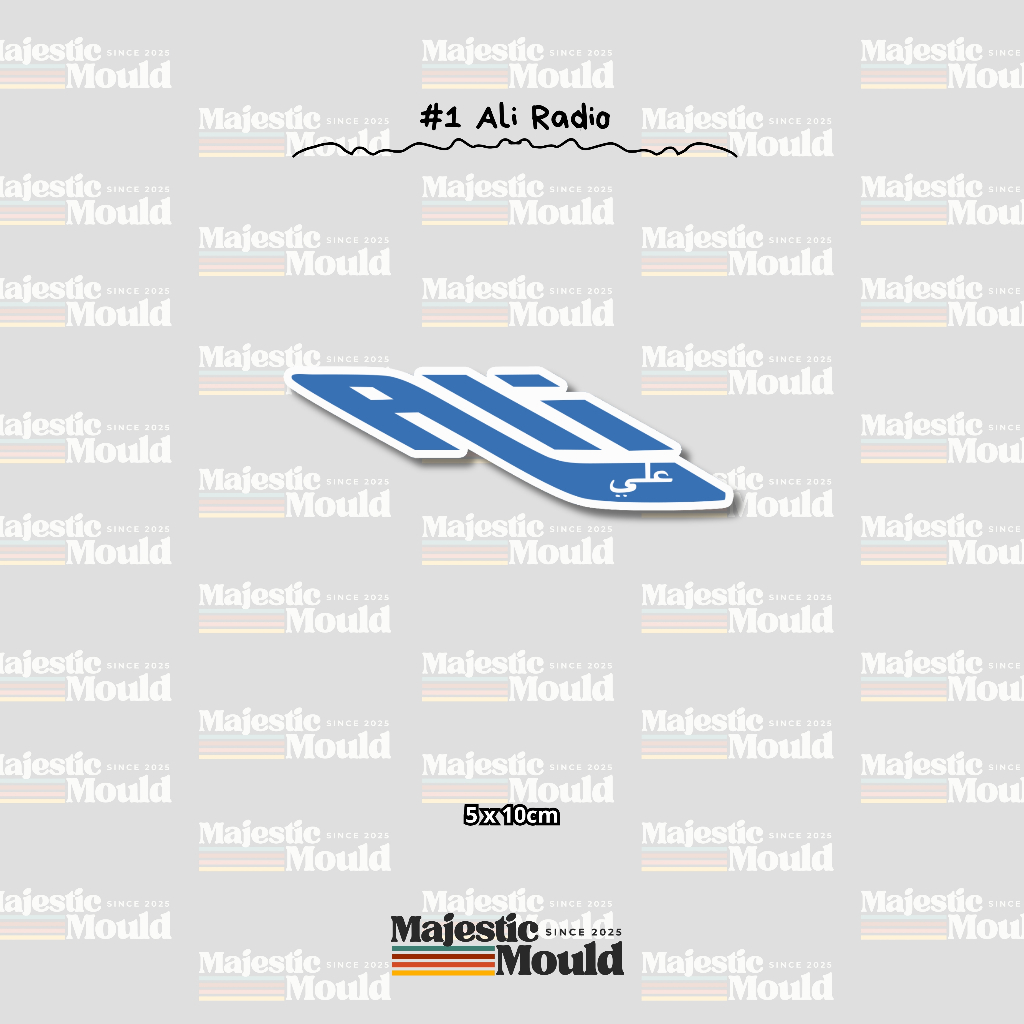 

#1 Ali Radio – Stiker Band Vinyl Glossy | Tahan Air & Luntur (Laptop/Helm/Tumbler/dan media lainnya)