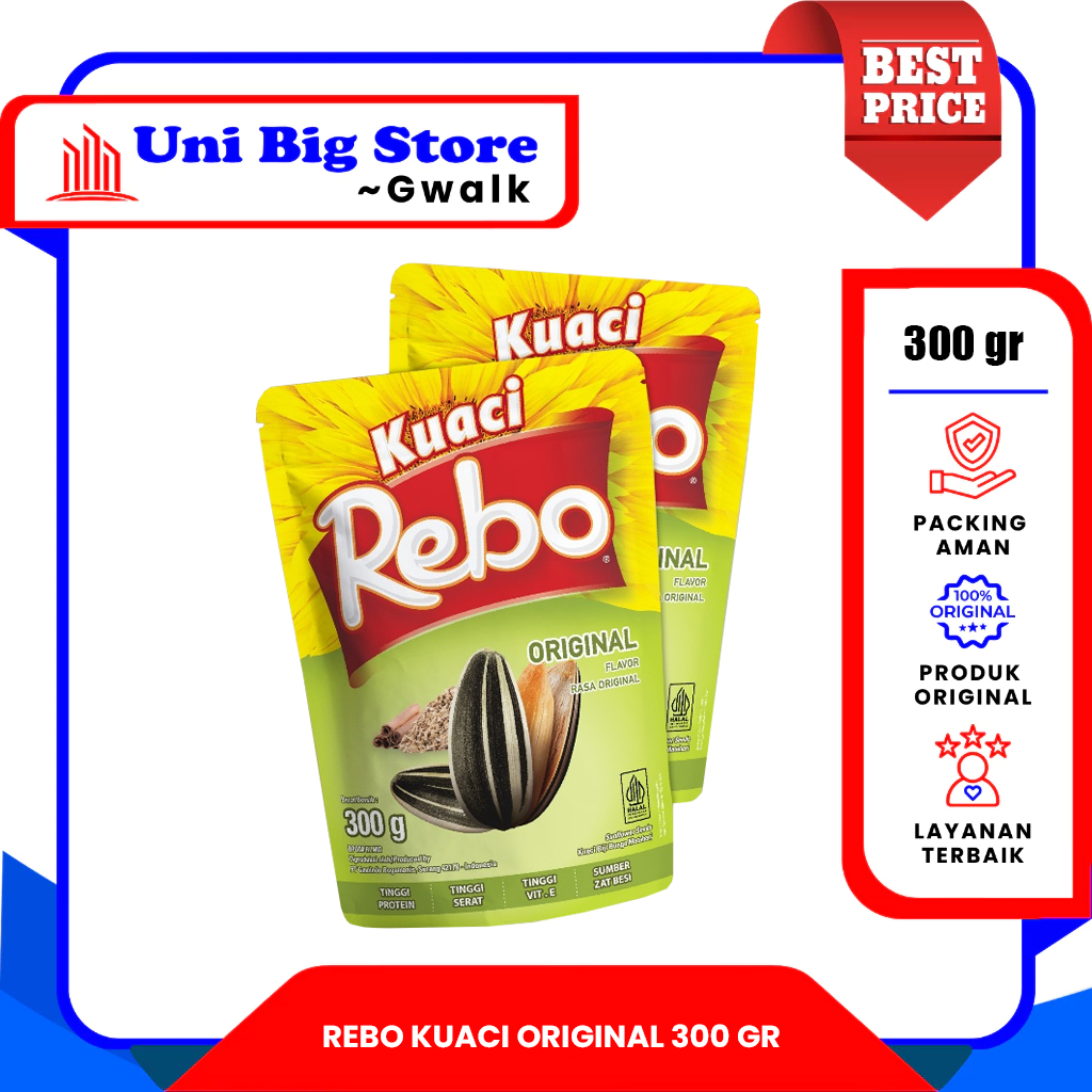 

REBO KUACI ORIGINAL SUNFLOWER SEEDS - 300 gr