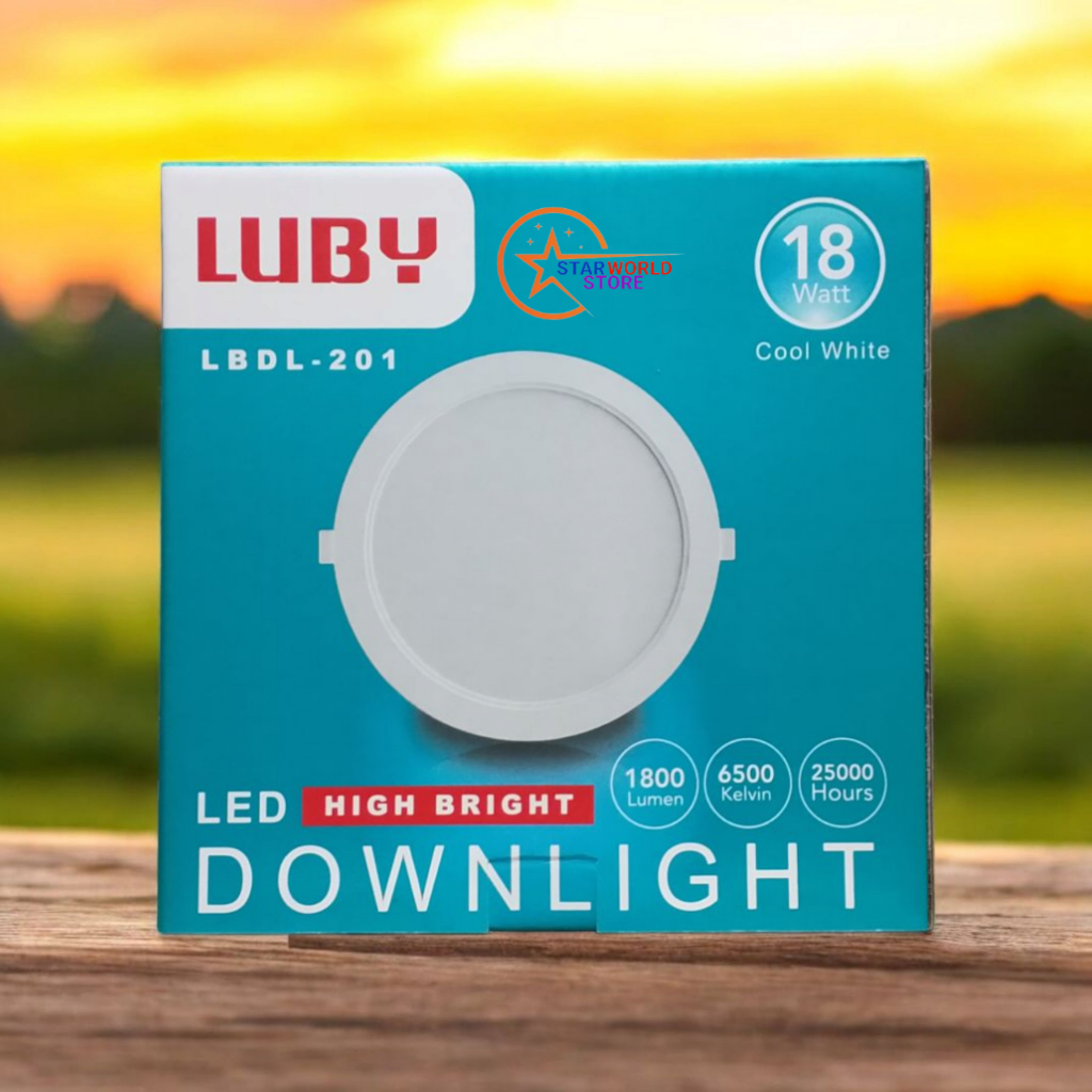 Luby Lampu Downlight Slim Panel LBDL-201 18 Watt Inbow / Lampu LED Downlight LUBY 18W - Cahaya Putih
