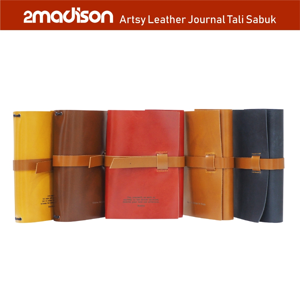 

2Madison Artsy Leather Journal Tali Sabuk / Buku Catatan