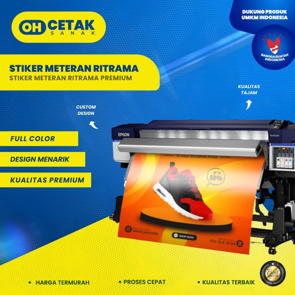 

Cetak Stiker Ritrama Meteran / Print Only Murah, Tajam & Tahan Lama