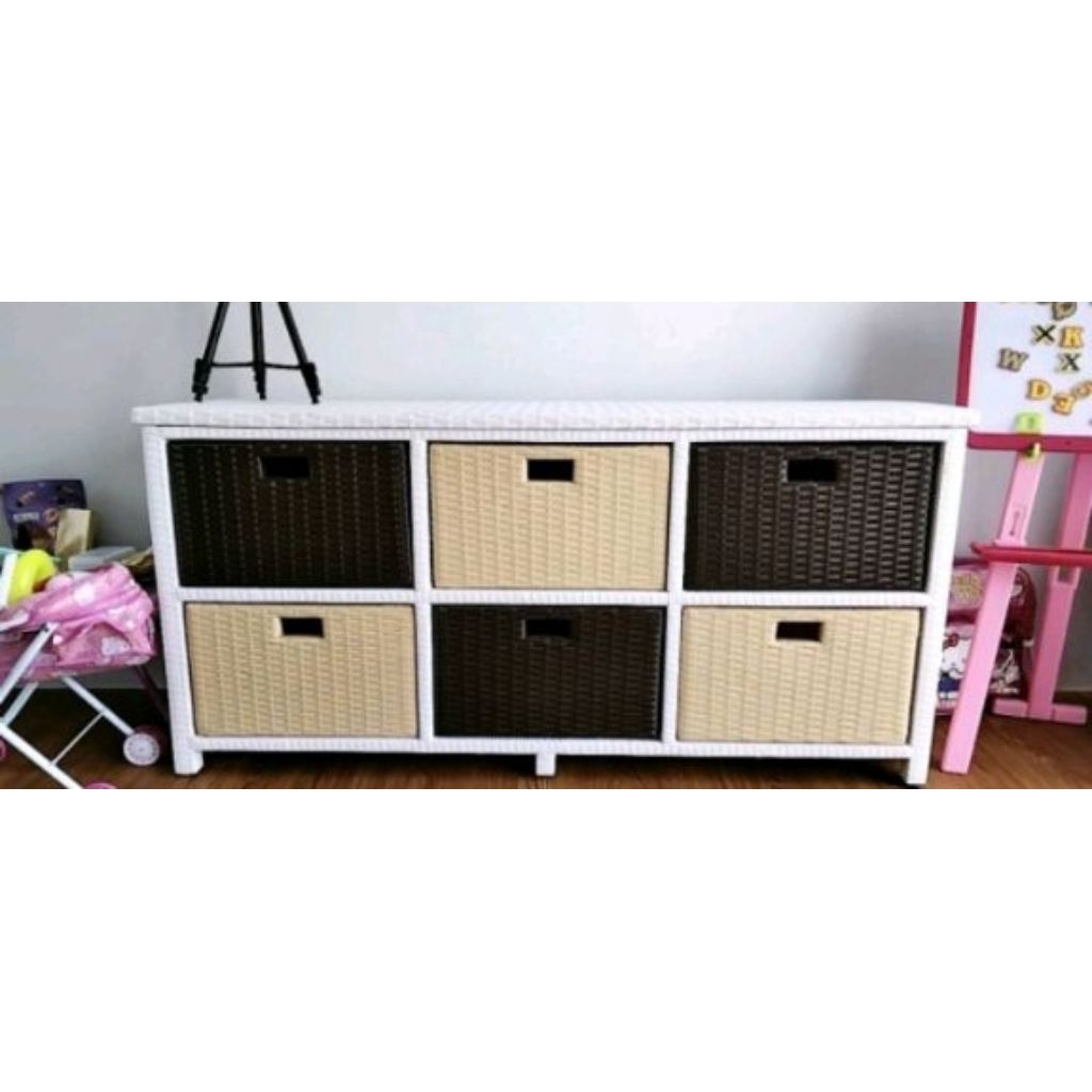 Lemari Laci Rotan Sintetis 6Laci