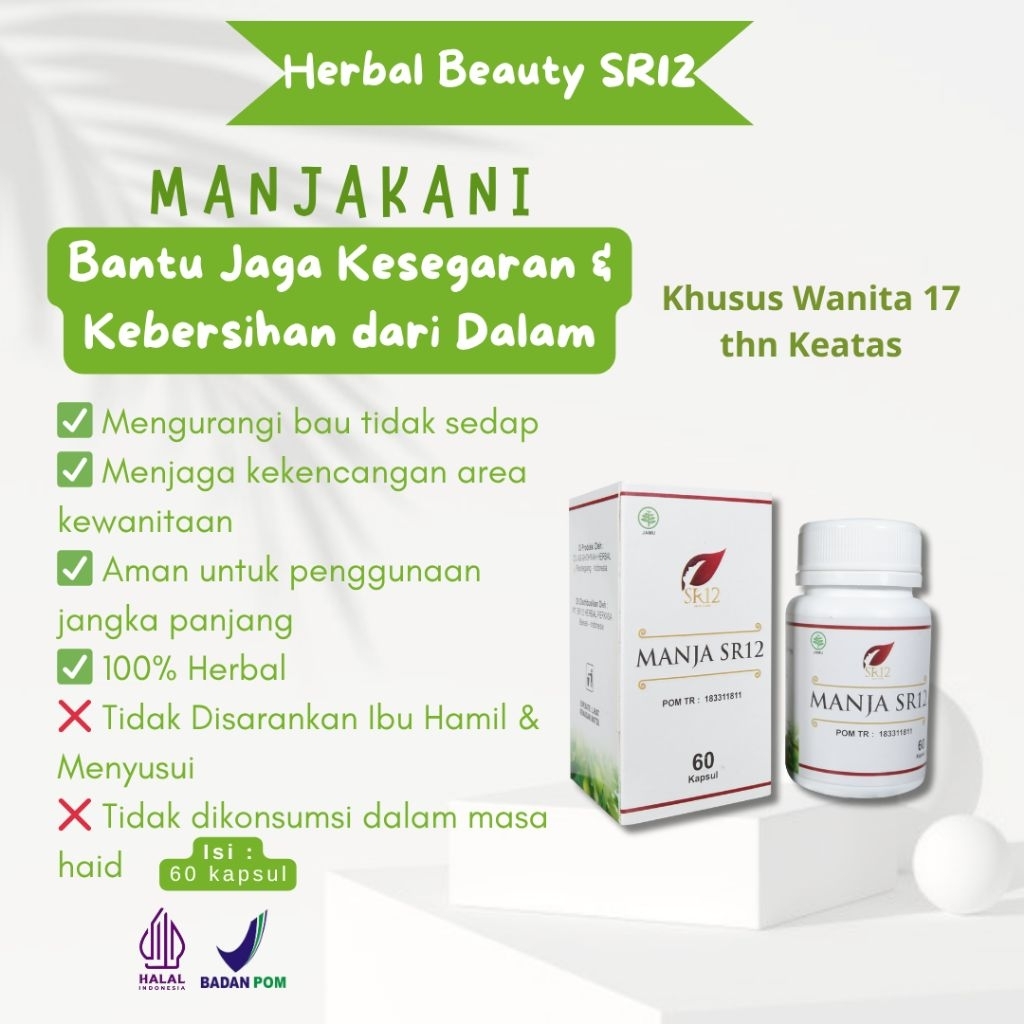 MANJAKANI SR12 / MANJA SR12 / OBAT KEPUTIHAN | SOLUSI UNTUK PROMIL | MENGATASI MASALAH KEWANITAAN