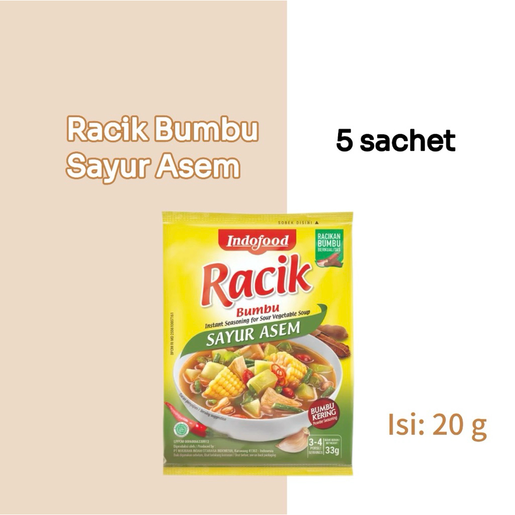 

Racik Bumbu Sayur Asem kemasan 20g @5 sachet