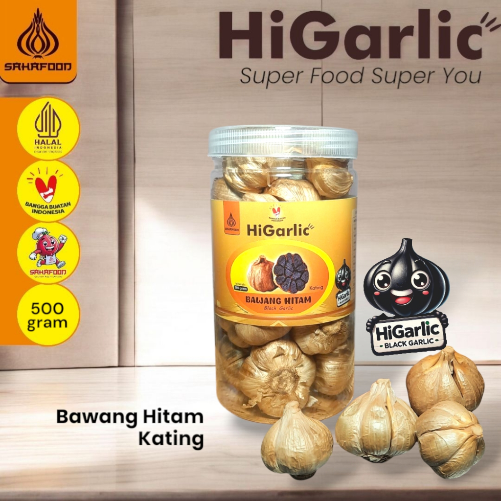 

HiGarlic 500 gram Bawang Hitam Kating Sahafood Black Garlic superfood super you