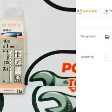 

BOSCH Mata Bor Besi 1 mm HSS-G / Metal Drill Bit 12 / 34 mm