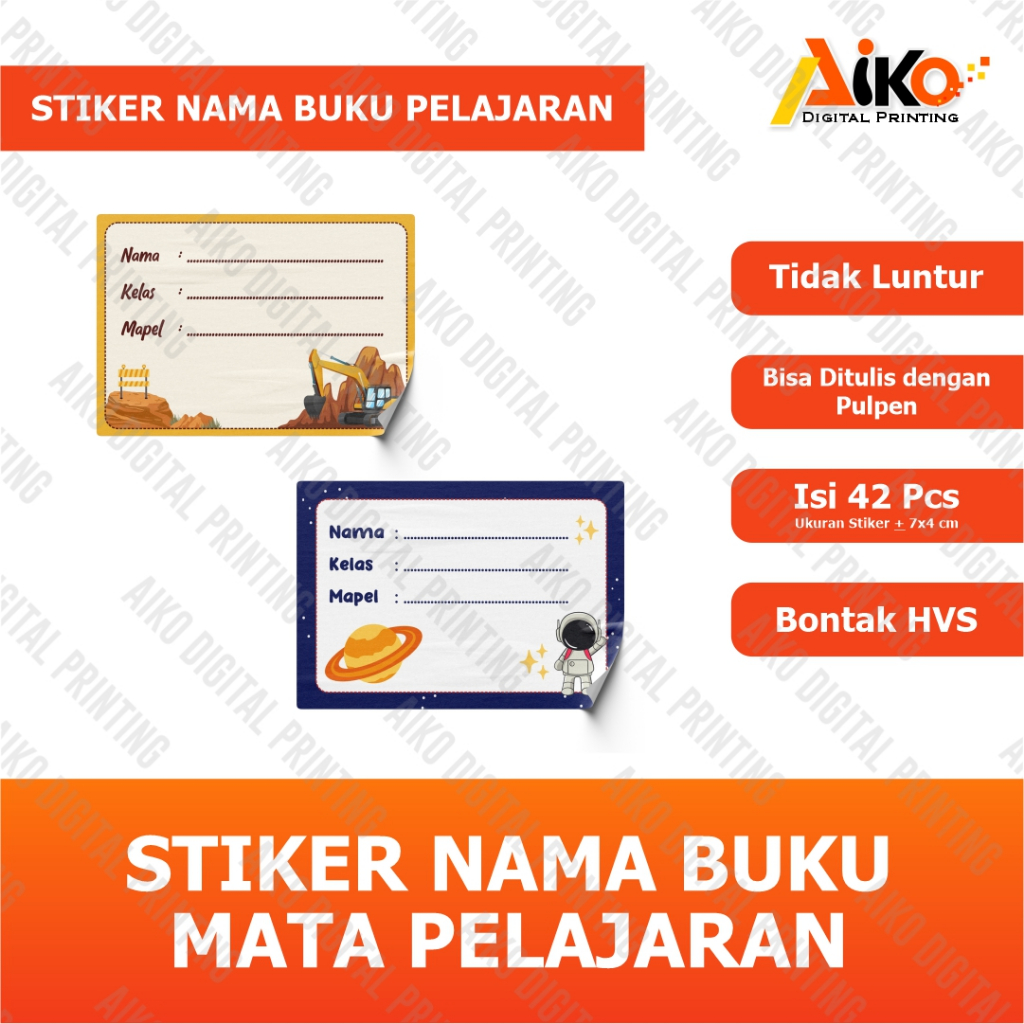 

STIKER NAMA BUKU MATA PELAJARAN | STIKER SEKOLAH | STIKER BUKU PELAJARAN