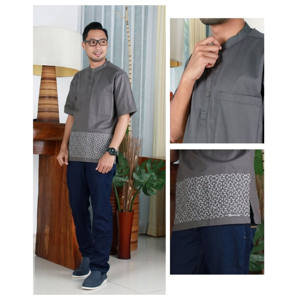 Koko Dannis Lengan Pendek K.220905 Size XL Sale Baju Muslim Pria Remaja dan Dewasa