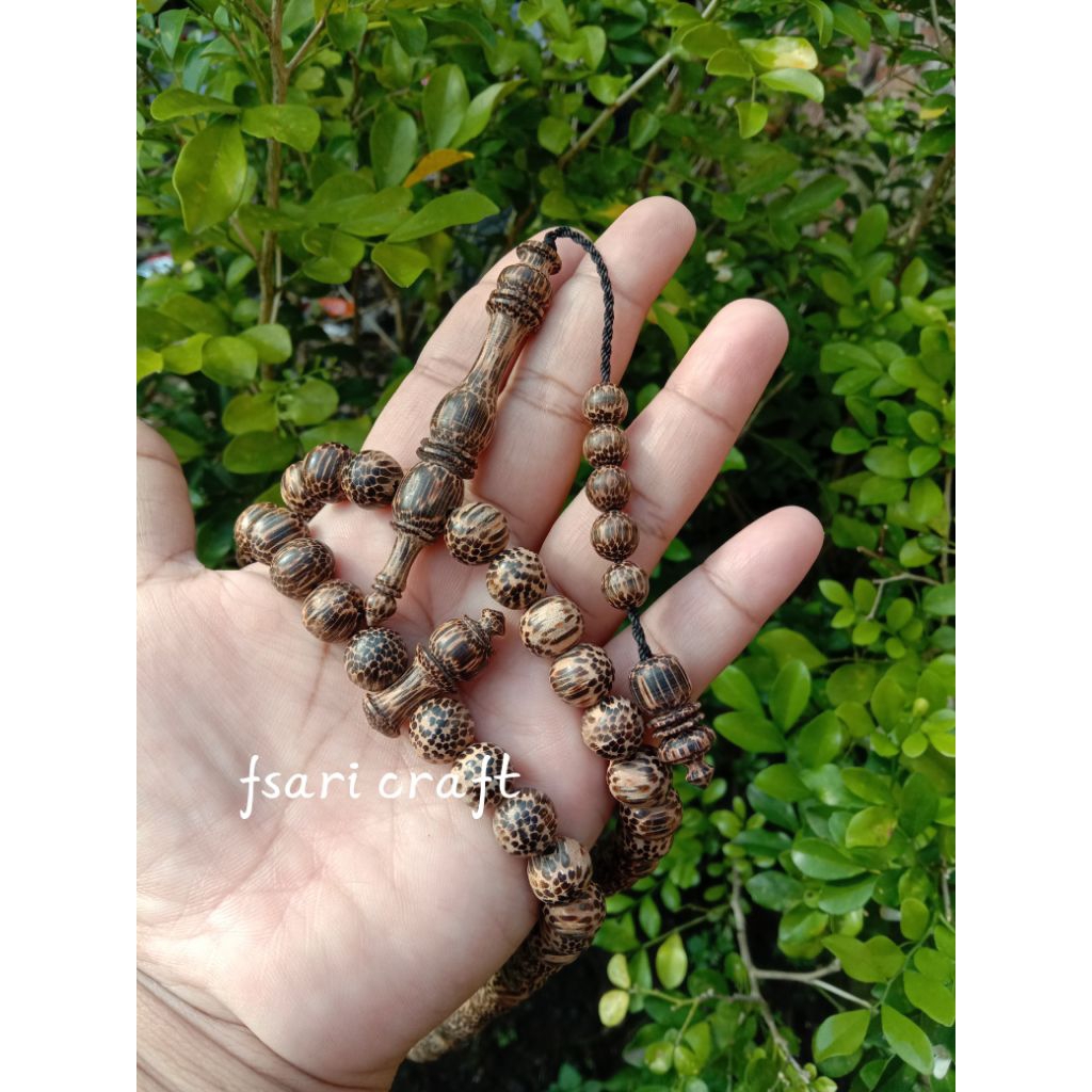 FATMA CALINA - Tasbih kayu liwung hitam 10 mm tasbih kayu liwung