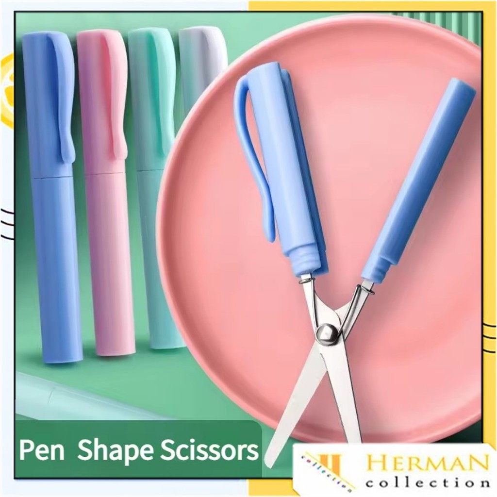 

HC Gunting Lipat Mini Bentuk Pena Gunting Kertas Paper Cutter Portable Scissors Gunting Kecil Alat Pemotong Kertas Portabel Model Pulpen