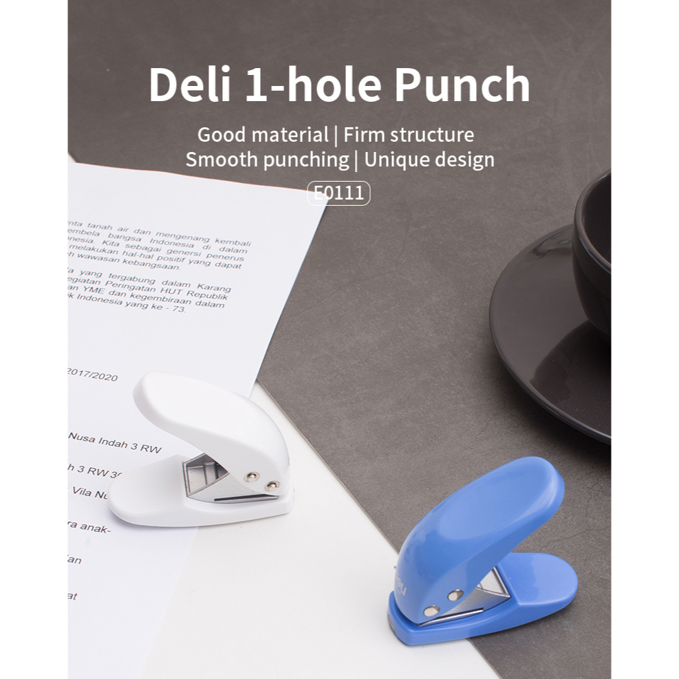 

Deli E0111 Pembolong kertas 1 hole Punch 10sheets