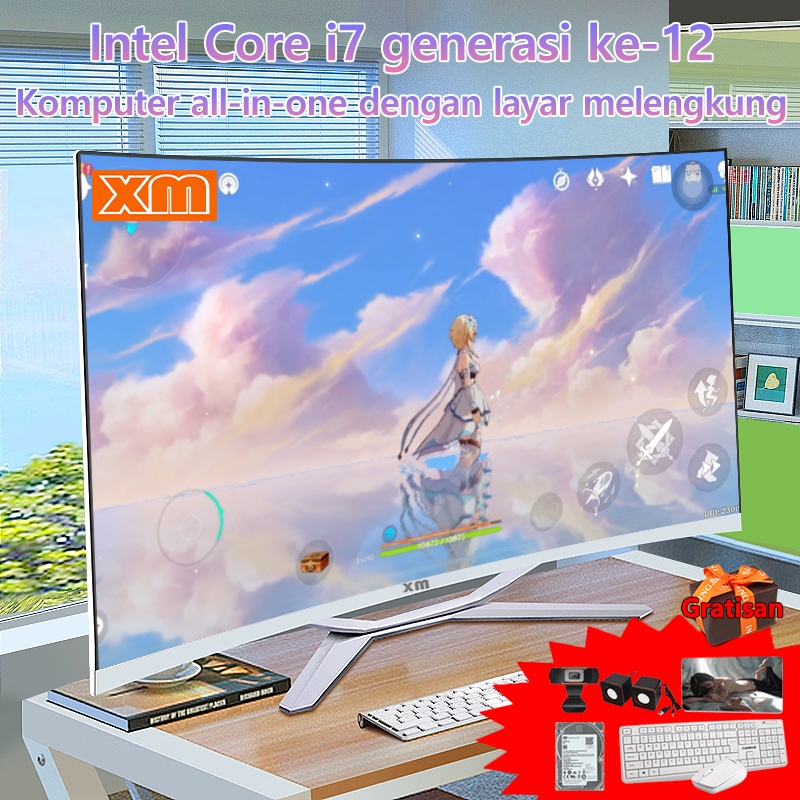 Terlaris Xm Xymy Komputer All-In-One Baru Dengan Layar Lengkung Gaming 24/27 Inci, Intel Core I5