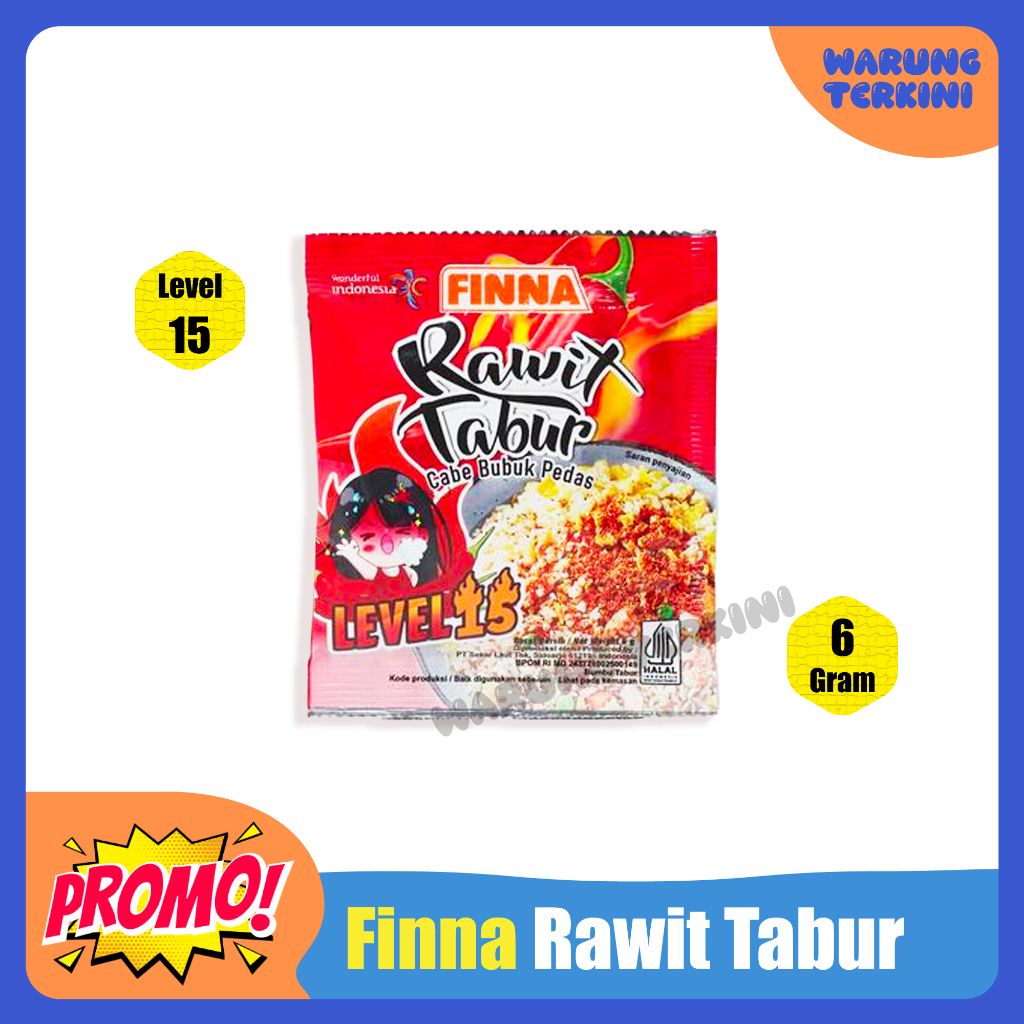 

Finna Rawit Tabur Cabe Bubuk Pedas Level 15 6g 1 Renceng