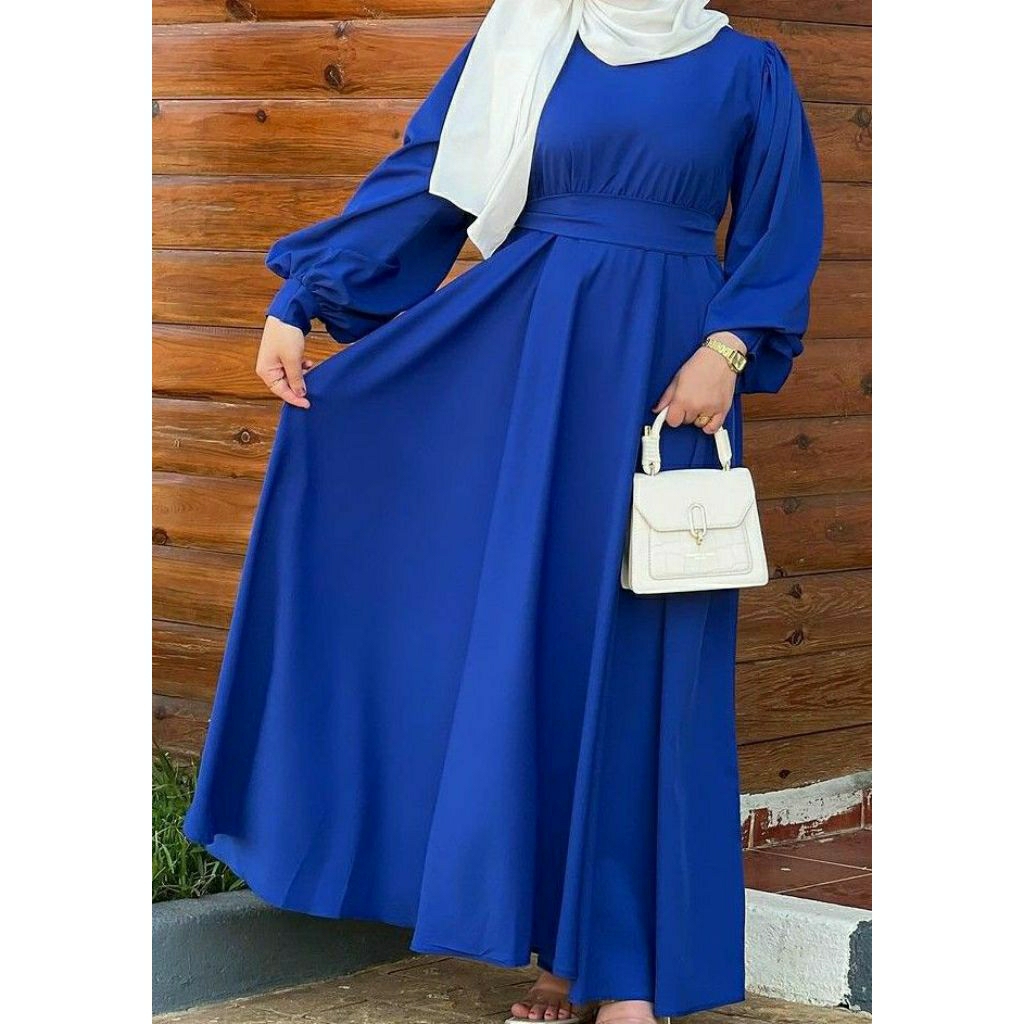 Amira Dress Moderen Gamis Modern Biru Elektrik Gamis Premium