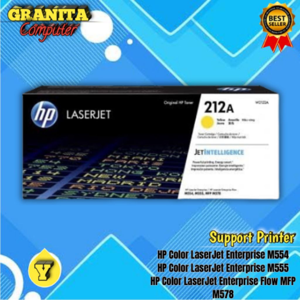 Toner HP LaserJet 212A yellow Original For Printer :HP Color LaserJet Enterprise M554HP Color LaserJ