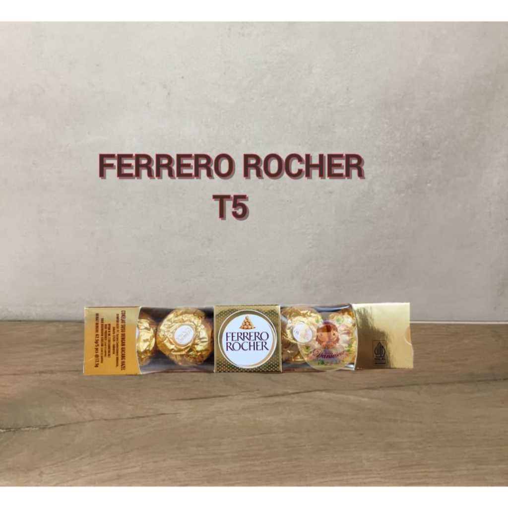

Ferrero rocher isi 5 pcs T5 coklat premium susu kacang hazel ( ds bgr )