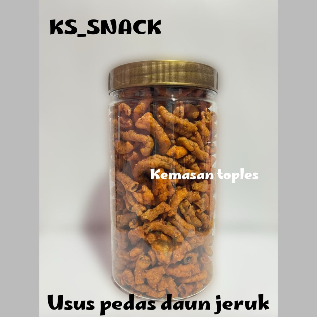 

KS_SNACK KERIPIK USUS CRISPY PEDAS DAUN JERUK CEMILAN ENAK MAKANAN RINGAN KEMASAN TOPLES 1000ml