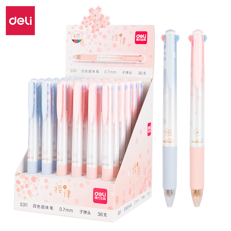 

Deli Pulpen Retractable Sakuraru Series Bullet tip 0.7mm 4 warna S311