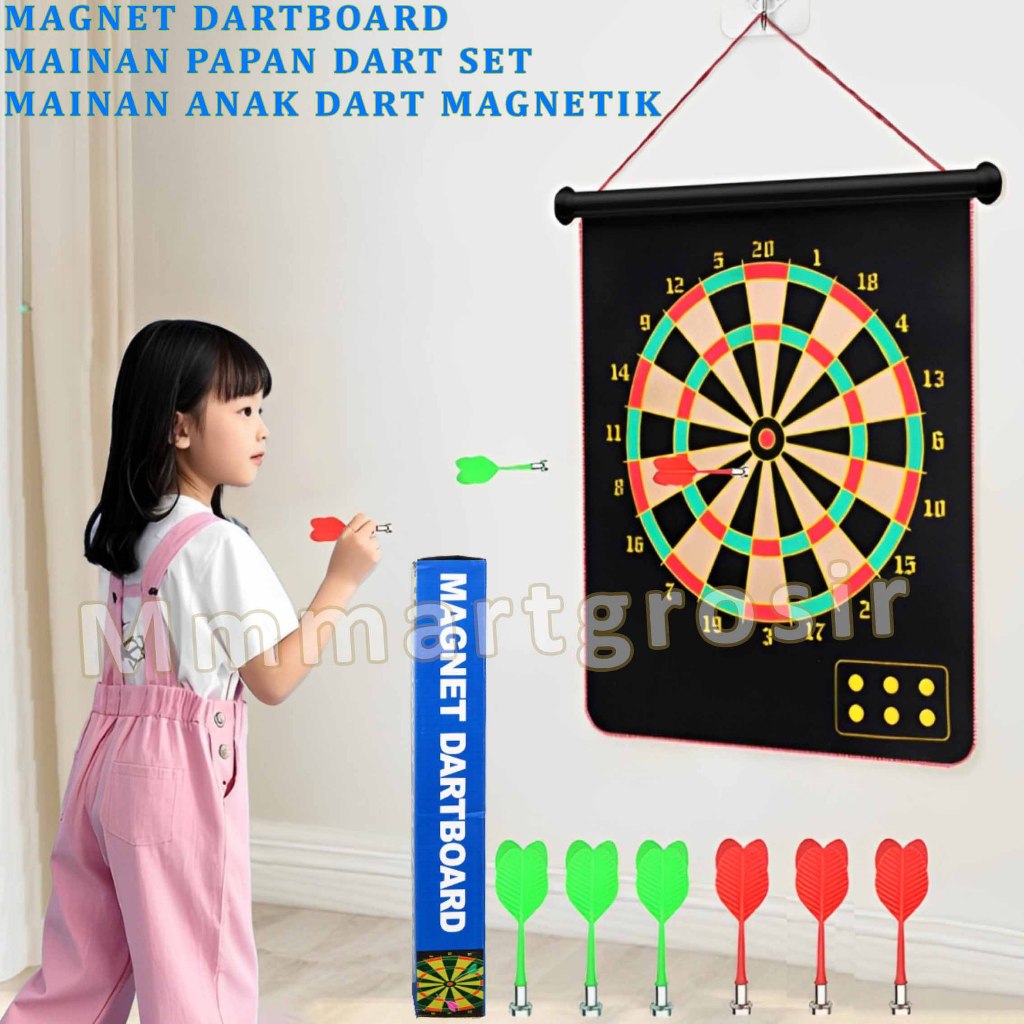 Magnet Dartboard / Mainan Papan Dart Set / Mainan Anak Dark Magnetik