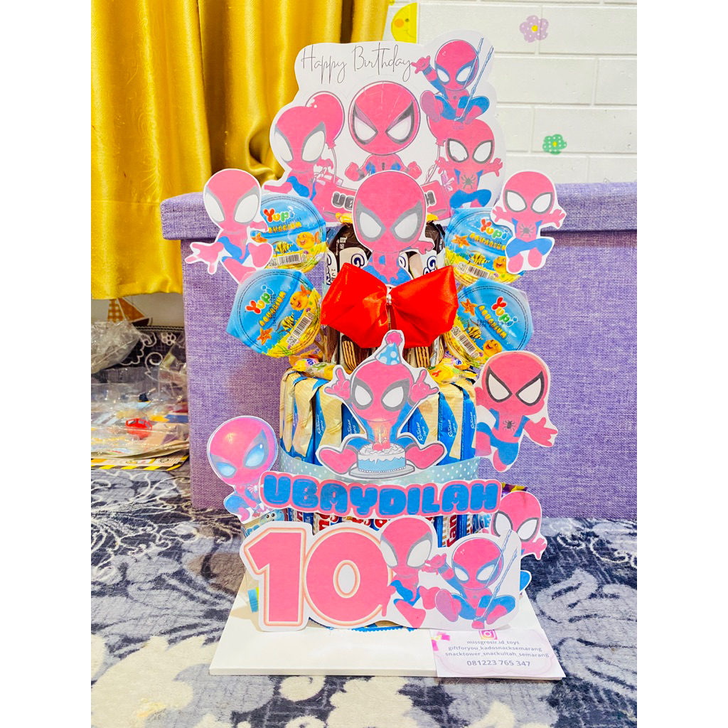 

Ready snack tower hampers cake ulang tahun anak