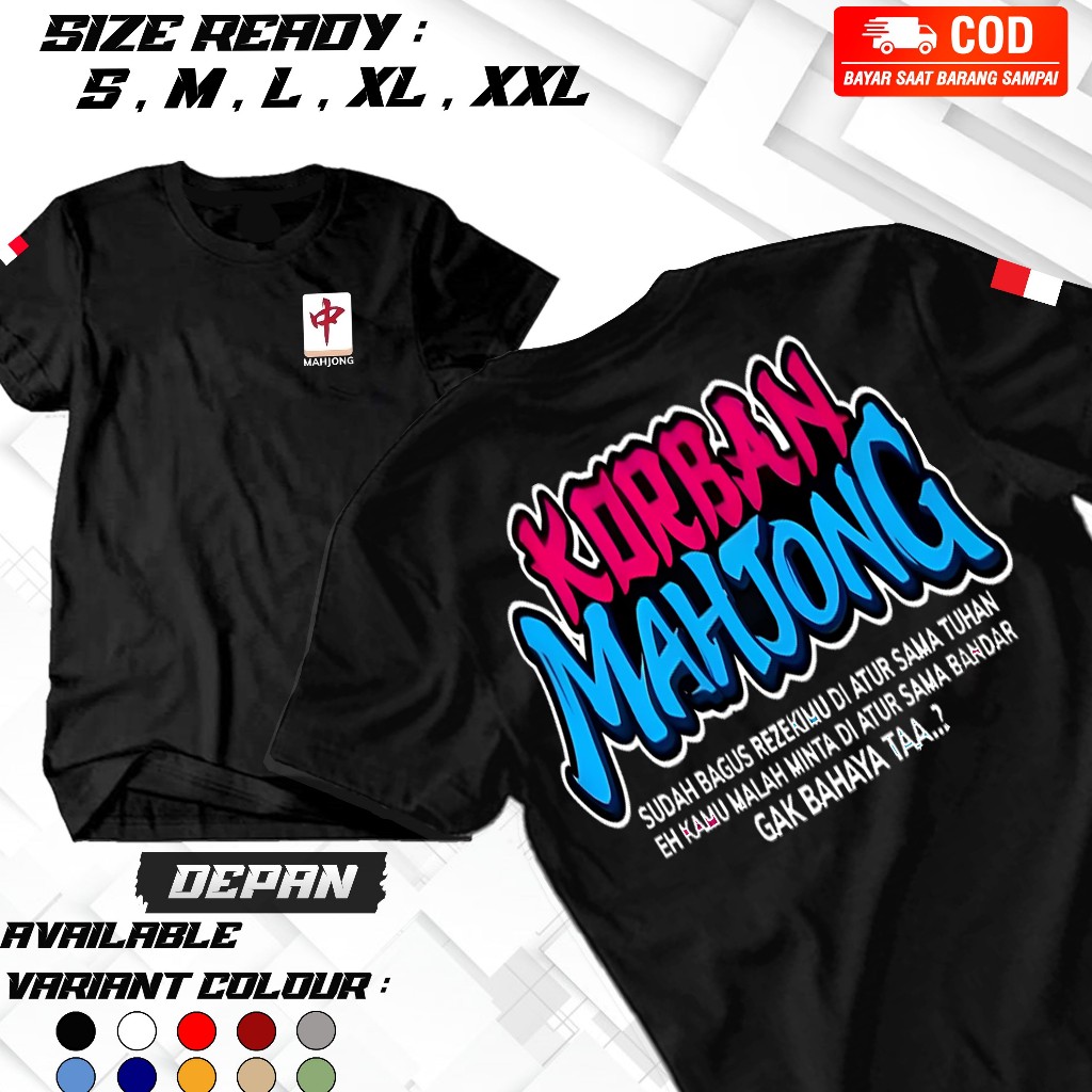 JOJOKAOS-Kaos Korban Mahjong - Kaos Distro Mahjong Ways 2 - Atasan Cotton DEWASA PRIA WANITA