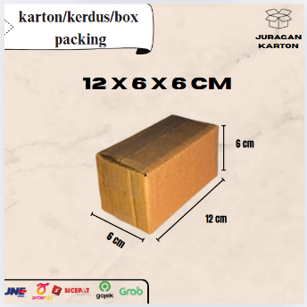 

Kardus/karton box polos packing ukuran 12 X 6 X 6