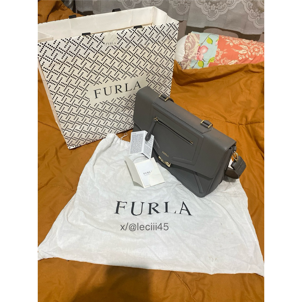 preloved furla alice satchel bag