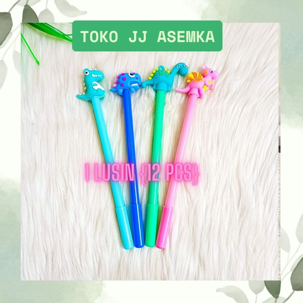 

12 PCS PULPEN GEL DINOSAURUS LUCU UNIK KARAKTER ALAT TULIS SEKOLAH TERMURAH COD
