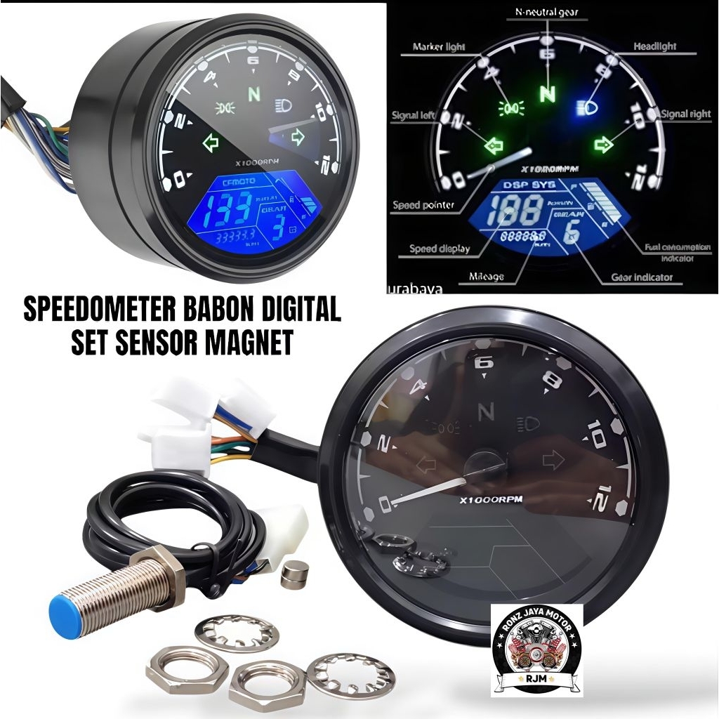 Speedometer Spidometer Bulat Digital Speedometer Babon Digital