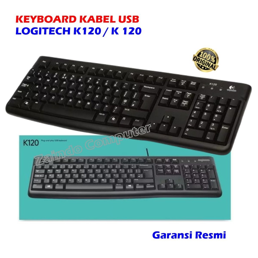 KEYBOARD KABEL USB LOGITECH K120 - KEYBOARD LOGITECH K120 / K120 LOGITECH K120 KEYBOARD GARANSI RESM