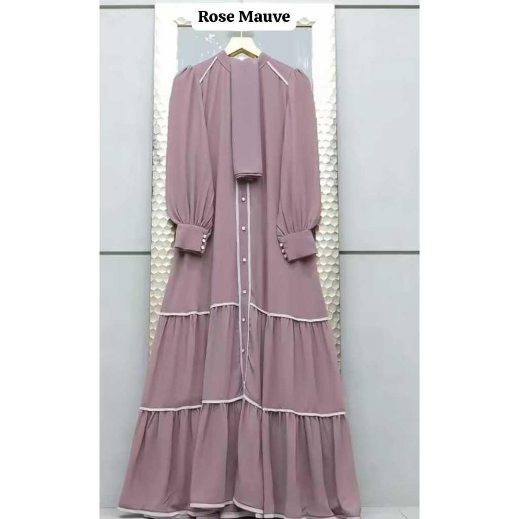 Rose Mauve Gamis Panjang - Aisyalina Tiara - Gamis Aisyalina - Gamis Polos
