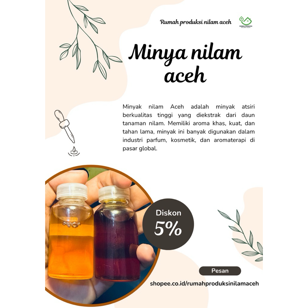 

Minyak Nilam Original Khas Nilam Varietas Aceh