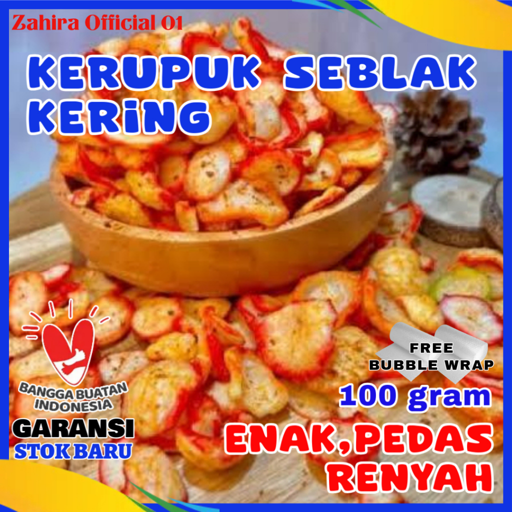 

Kerupuk Seblak Kering Cemilan Keripik Pedas Bumbu Kencur 100gram