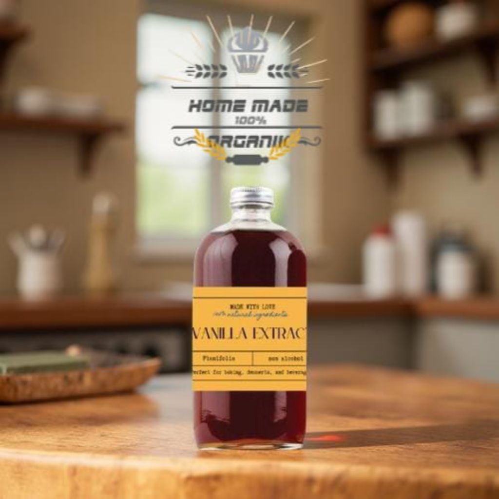 

1000ml vanilla extract dengan Beans dalam kemasan premium gourmet homemade halal