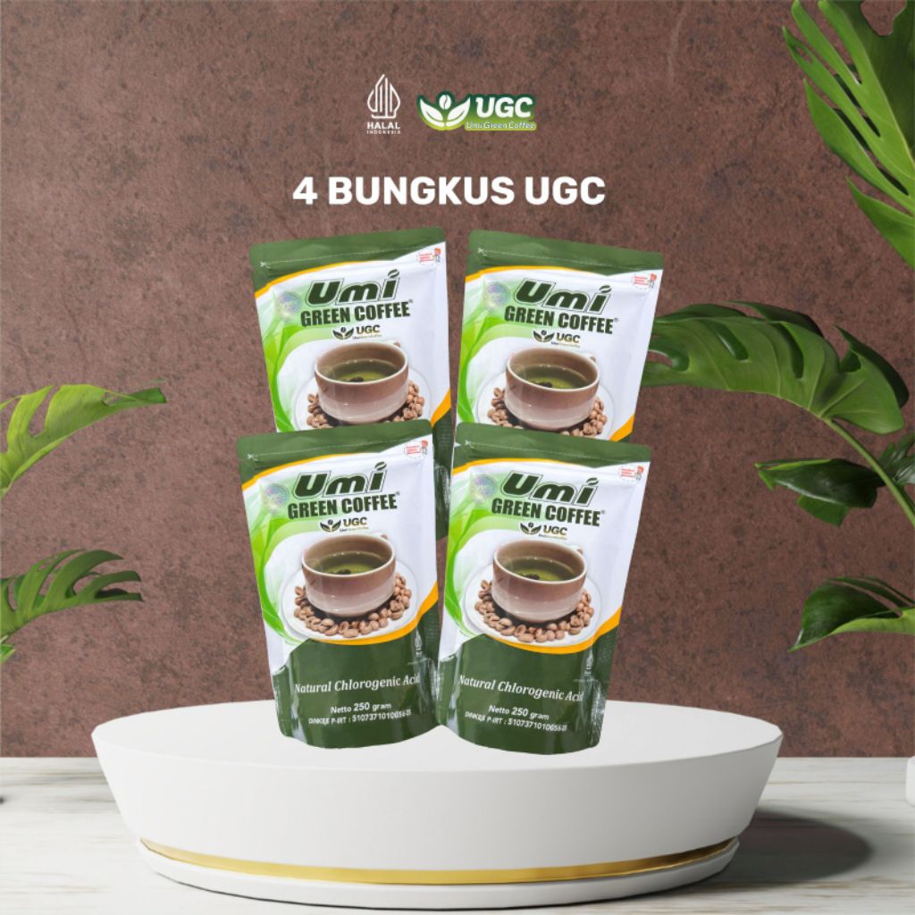 Paket 4 pcs ugc umi green coffe kopi hijau pelangsing kesehatan herbal alami kopi hijau asli resmi